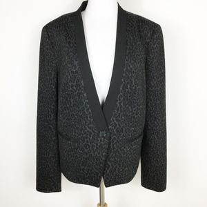 Loft Charcoal Cheetah Print Blazer sz. 14